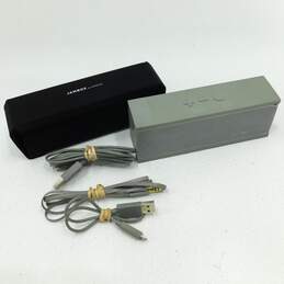 Jawbone Brand Jambox Mini Model Gray Portable Bluetooth Speaker w/ Accessories