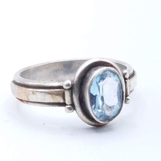925 Silver Blue Topaz Ring Size 5 image number 3