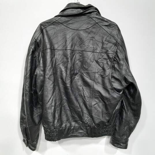 Wilsons Leather Black Jacket Men's Size M image number 5