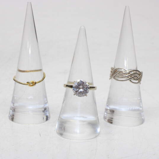 Assortment of 5 Sterling Silver, Vermeil, & Rose Gold Plated Rings - 11.1g image number 2