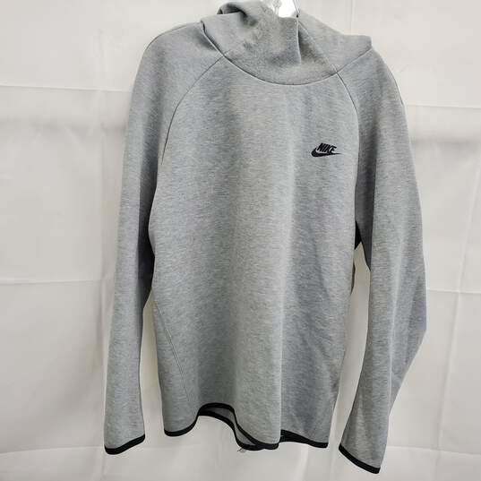 Nike Gray Cotton Blend Men's Funnel Neck Hoodie Size XL image number 1