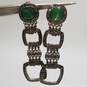 Givenchy Silver Tone Multi-Gemstone Dangle 2.5inch Drop Earrings 23.1g image number 2