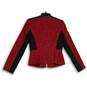 Womens Red Black Paisley Long Sleeve Welt Pocket Full-Zip Jacket Size 6 image number 2