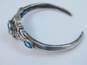 Romantic 925 Sterling Silver Blue Rhinestone Cuff Bracelet 26.8g image number 5