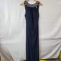 XSCAPE Navy Sequin Sleeveless Maxi Dress Women's 12 image number 1