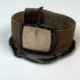 Designer Skagen Brown Leather Strap Rectangle Quartz Analog Wristwatch