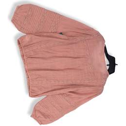 NWT Lucky Brand Womens Pink Long Sleeve Button Front Blouse Top Size Small alternative image