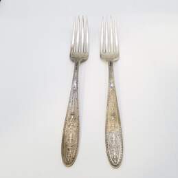 International Sterling Silver 7 1/4in Vintage Ornate Fork 2pcs 101.8g