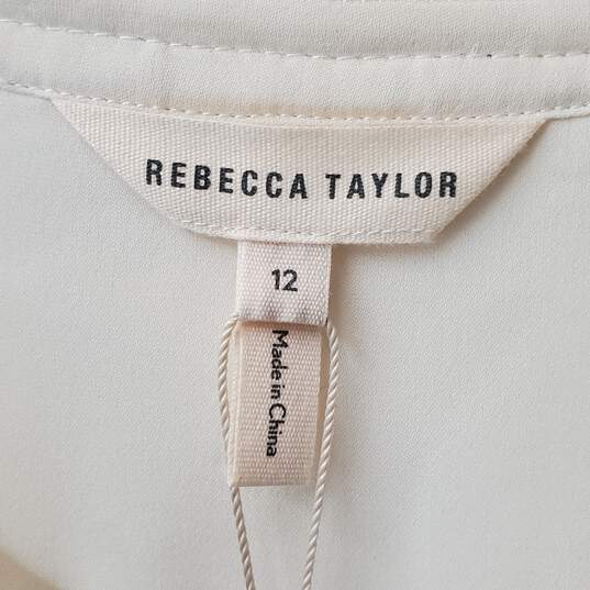Rebecca Taylor White Chevron Embroidered Top Size 12 image number 3