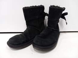Women's Short Black Suede Boots Size 2