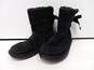 Women's Short Black Suede Boots Size 2 image number 1