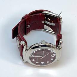 Designer Marc By Marc Jacobs Red Leather Strap Round Analog Quartz Wristwatch alternative image