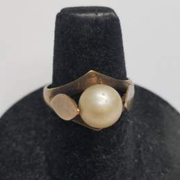 Vintage 10k Gold FW Pearl Size 6 1/4 Ring 3.4g