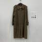 Burberry Mens Green Long Sleeve Spread Collar Button-Up Trench Coat w/COA image number 1