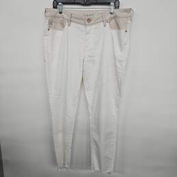 DEAR JOHN White Mid Rise Fringe Jeans