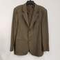 Mens Brown Long Sleeve Notch Collar Single Breasted Blazer Jacket Size 54 image number 1