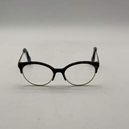 Womens Black Gold Full Rim Clear Lens Prescription Round Eyeglasses