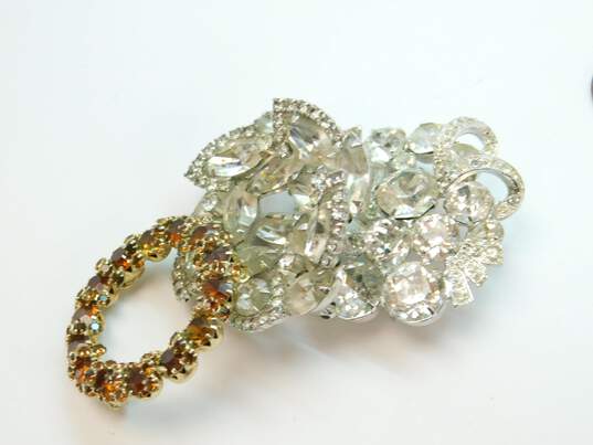 VNTG Weiss Icy & Smoky Rhinestone Statement Brooches 51.7g image number 13