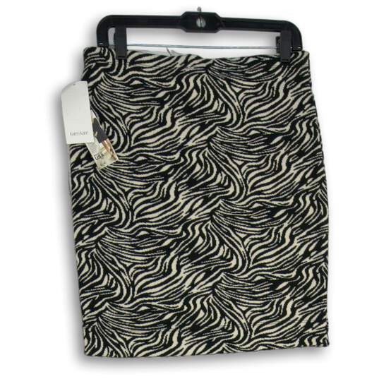NWT Karen Kane Womens Black White Animal Print Straight & Pencil Skirt Size M image number 2