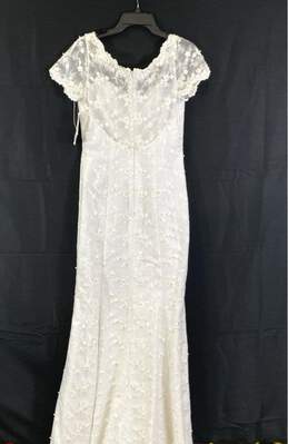 NWT Bridal Originals Womens White Short Sleeve Pearl Maxi Wedding Dress Size 12 alternative image