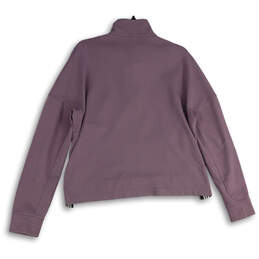 Womens Purple Mock Neck Long Sleeve Quarter Zip Jacket Size M 12-14 alternative image