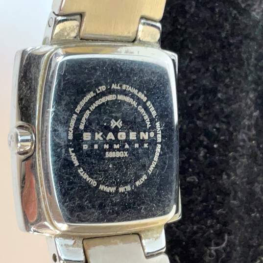 Designer Skagen 588SGX Stainless Steel Square Dial Quartz Analog Wristwatch image number 4