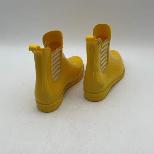 Womens Cliff Port Lurex Yellow Rubber Pull On Ankle Rain Boots Size 8 image number 2