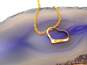 14K Yellow Gold Open Heart Pendant On Rope Chain Necklace for Repair 1.5g image number 1
