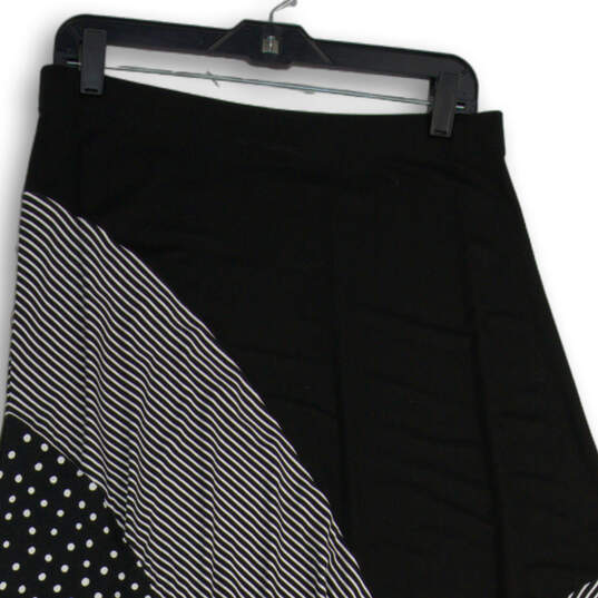 NWT Womens Black White Striped Hanky Hem Pull On A-Line Skirt Size 1 image number 3
