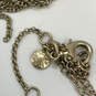 Designer J. Crew Gold-Tone Fashionable Rhinestone Tasseled Pendant Necklace image number 4