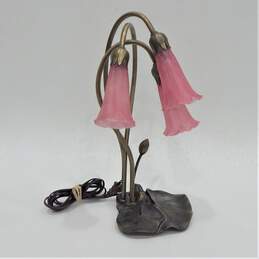 Meyda Lighting 3 Light Lily Pond Desk Lamp Pink Glass Shades Tiffany Style