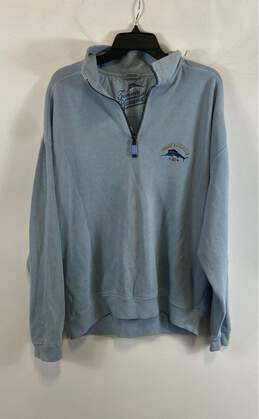 Tommy Bahama Mens Blue Cotton Long Sleeve Quarter-Zip Pullover Sweatshirt Sz XL