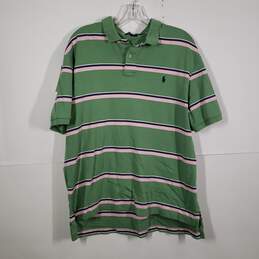 Mens Striped Regular Fit Short Sleeve Collared Polo Shirt Size XL