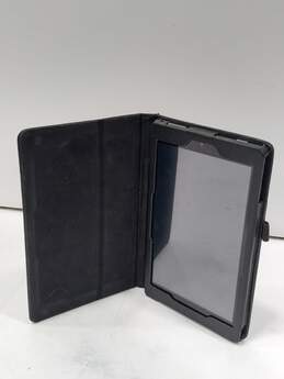 Black Amazon Fire Tablet w/ Black Leather Case