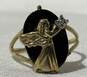 10k Yellow Gold Black Onyx Angel Ring image number 1