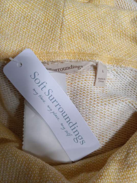 Soft Surroundings Women's Yellow Cowl Neck Sweatshirt Size L - NWT image number 3