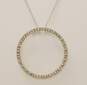14K White Gold 0.28 CTTW Diamond Open Circle Pendant Necklace 3.9g image number 2