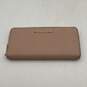 Womens Pink Leather Credit Card Holder Zip-Around Wallet image number 1