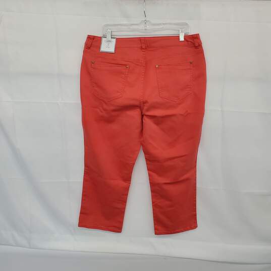 Chico's Coral Cotton Blend Cropped Jeans WM Size Size 3 ( XL  ) NWT image number 2