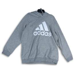 Adidas Mens Gray Essentials Long Sleeve Activewear Pullover Hoodie Size 3X