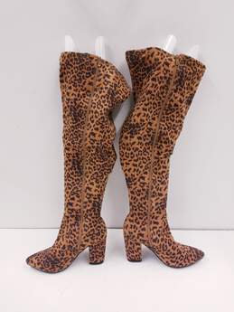 Torrid Leopard Print Pointed Toe Over Knee Boots Leopard Brown 7 alternative image