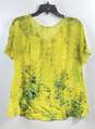 Anthropologie Women Yellow Printed Silk Blouse S image number 2