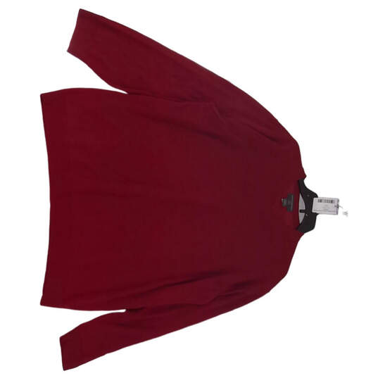 Mens Burgundy V Neck Pullover Long Sleeve Short Sweater Size Extra Large image number 5