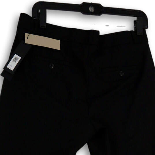 NWT Womens Black Flat Front Slash Pocket Straight Leg Dress Pants Size 8P image number 4