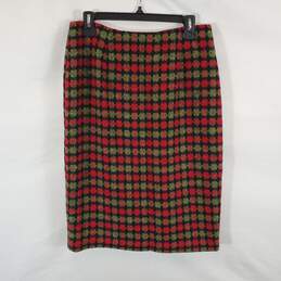 Grace Women Multicolor Dots Wool Skirt 10 NWT