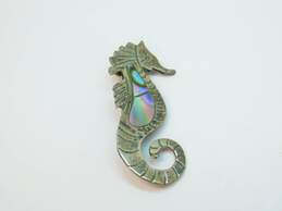 Mexico 925 Abalone Shell Seahorse Swirl & Spun Granulated Brooches Variety alternative image