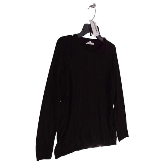 Womens Black Solid Long Sleeve Crew Neck T Shirt Size Small image number 2