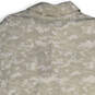 Mens White Gray Camouflage Spread Collar Short Sleeve Polo Shirt Size M image number 4