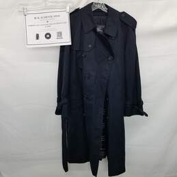 AUTHENTICATED Burberry Navy Blue Mens' Belted Trench Coat & Liner