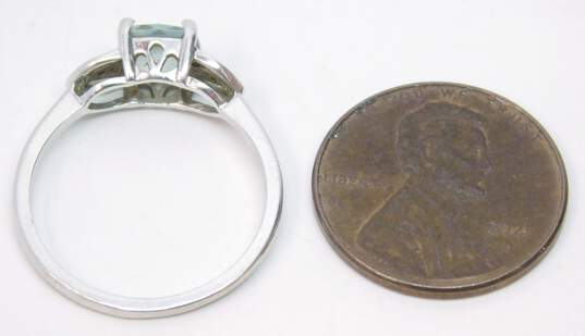 (G) 10K White Gold Tourmaline Diamond Accent Ring 1.8g image number 6